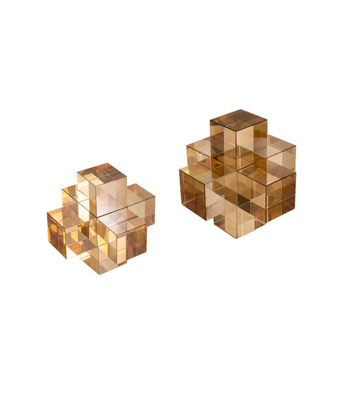 Geo Crystal Sculpture Set - Brown