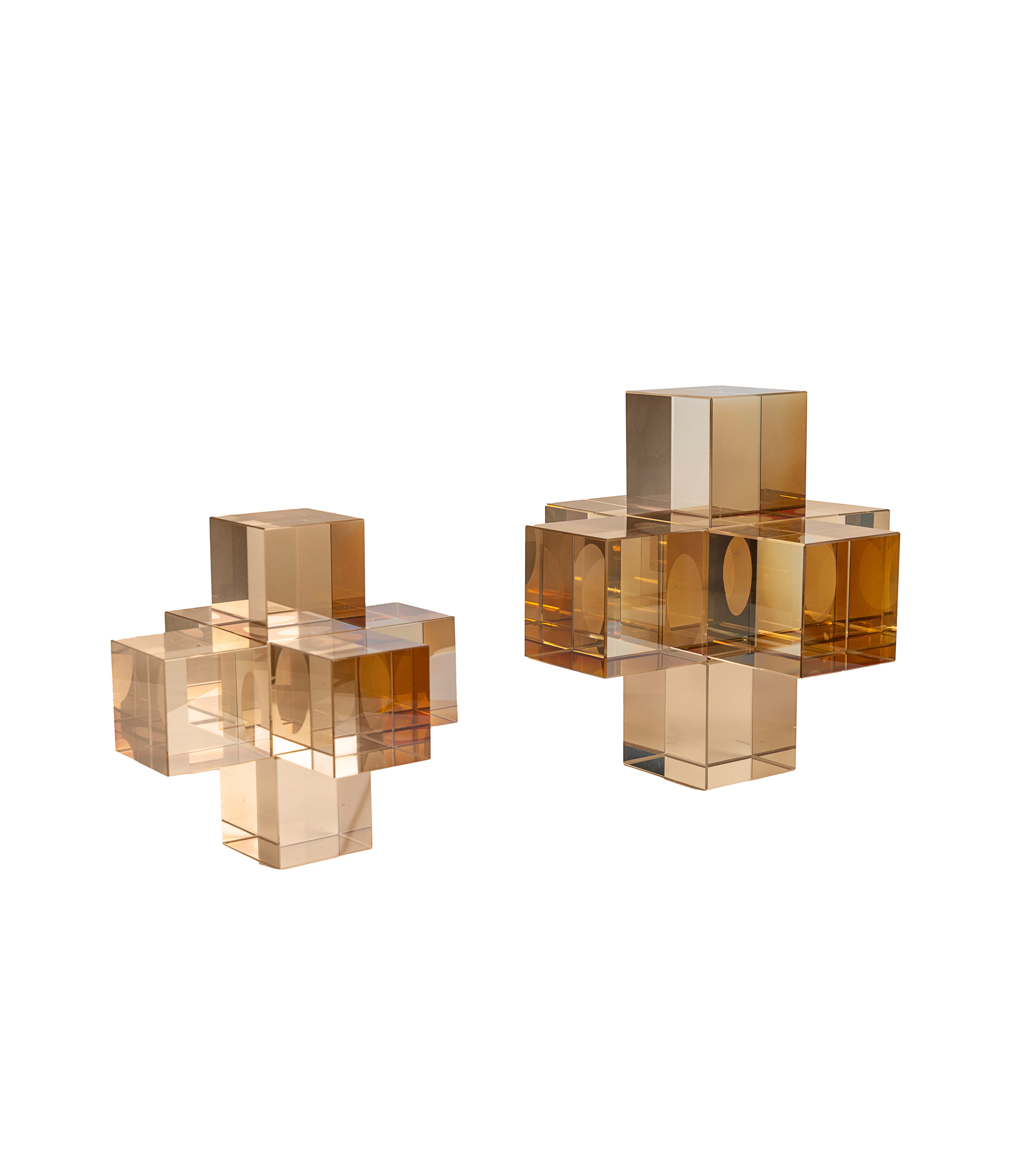 Geo Crystal Sculpture Set - Brown