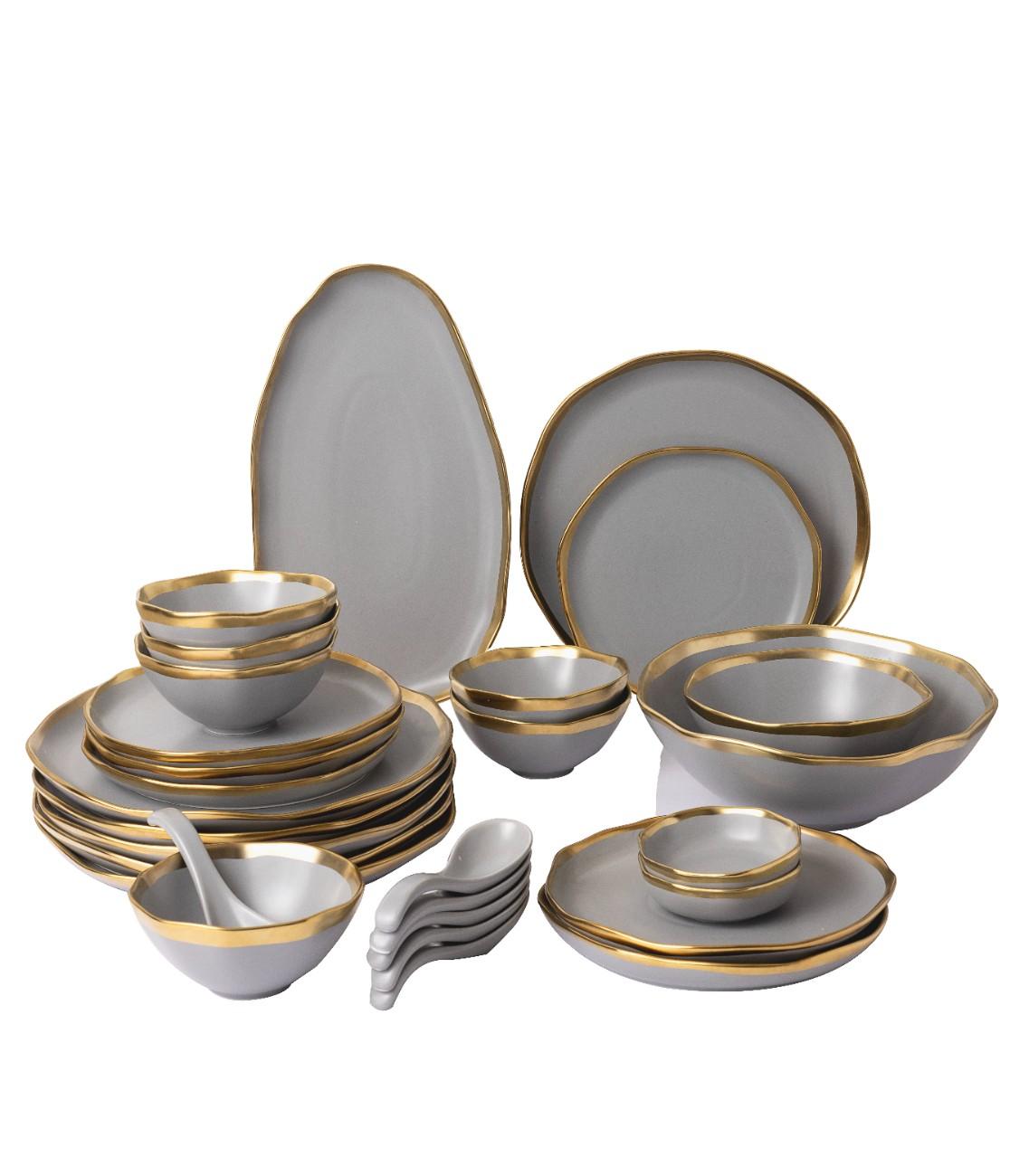 Layered Leaf Dinner - Set Of 6