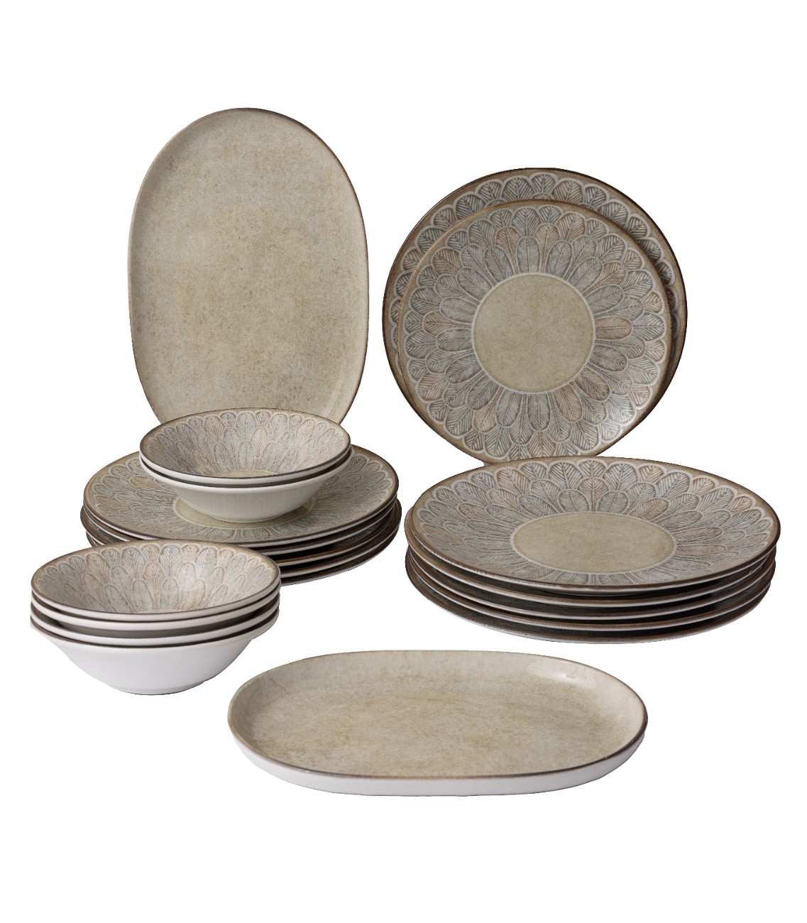 Layered Leaf Dinner - Set Of 4