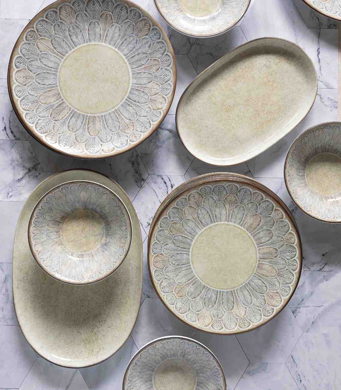 Layered Leaf Dinner - Set Of 4